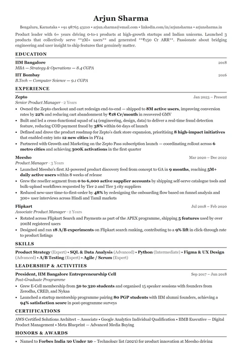Harvard Business School Resume Format — Cursivo